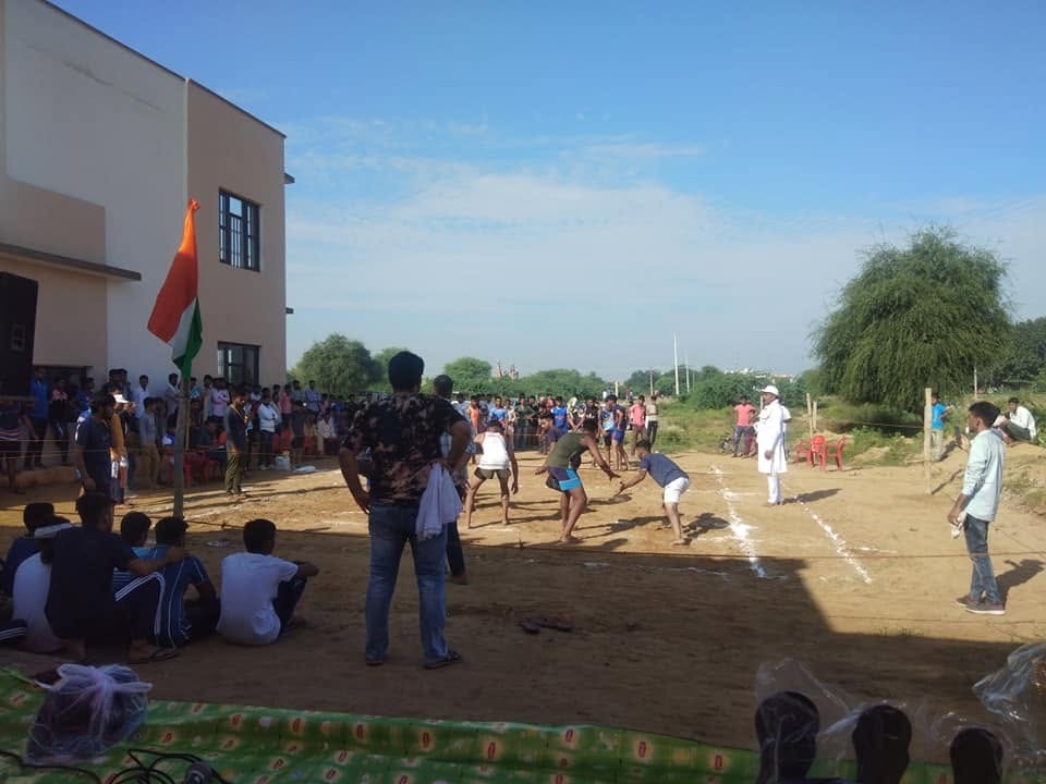 Community members participating in the sports programme