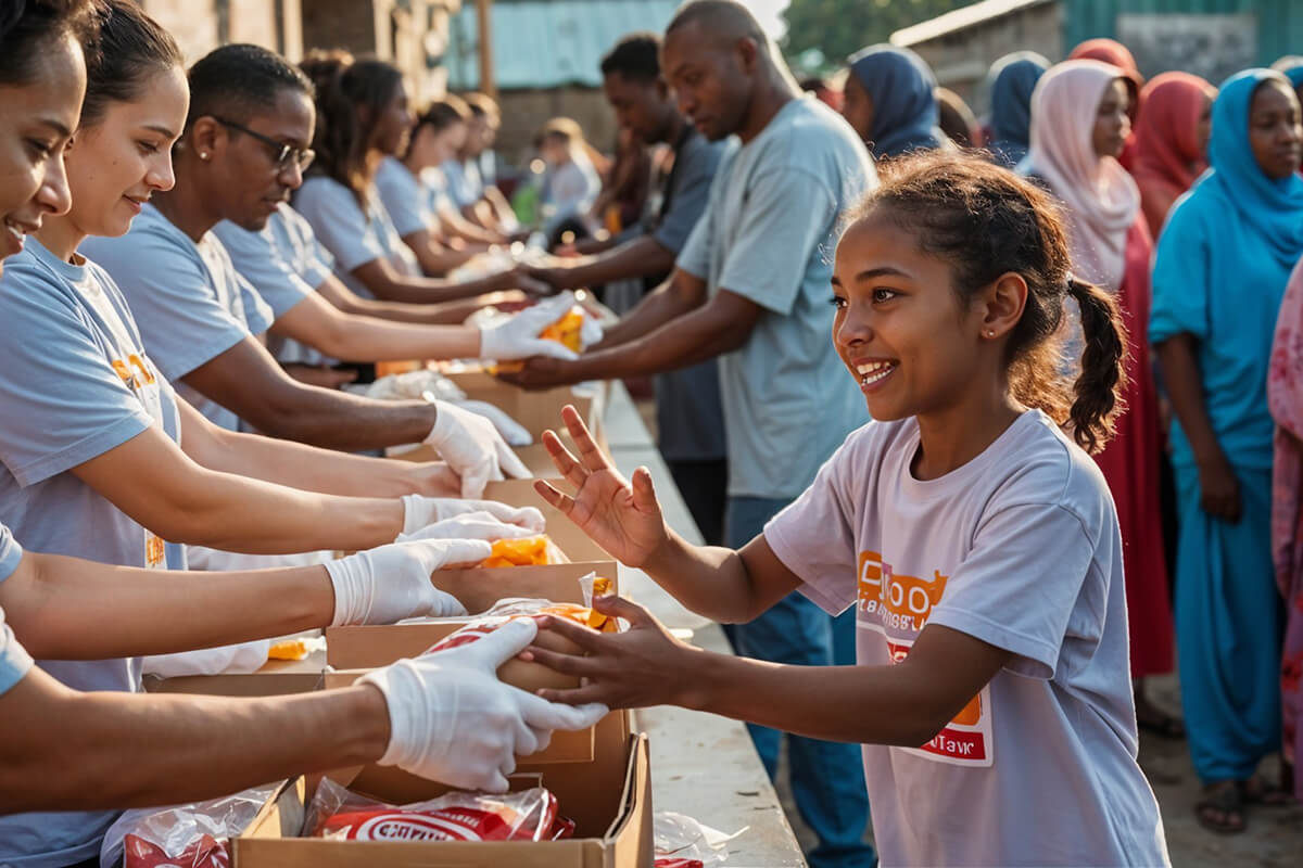 Community members taking part in a shared programme